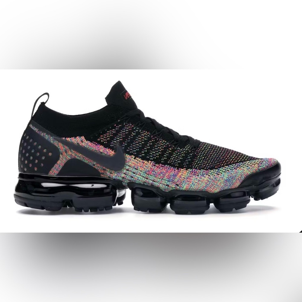Nike Air VaporMax Flyknit 2 Black Multi-Color Sneakers